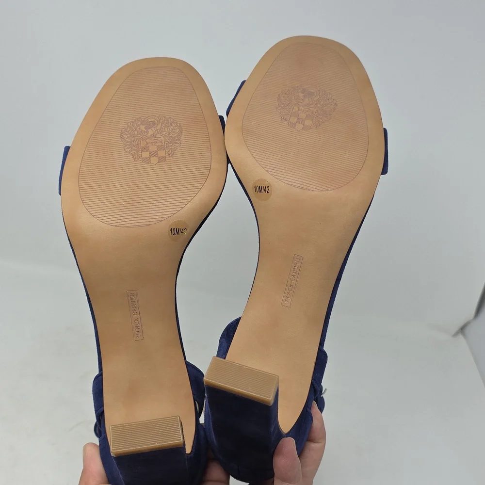 Vince Camuto Bevvyn Deep Blue Strappy Heels Size 10.